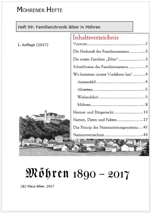 Familienchronik Biber  1890 bis 2017